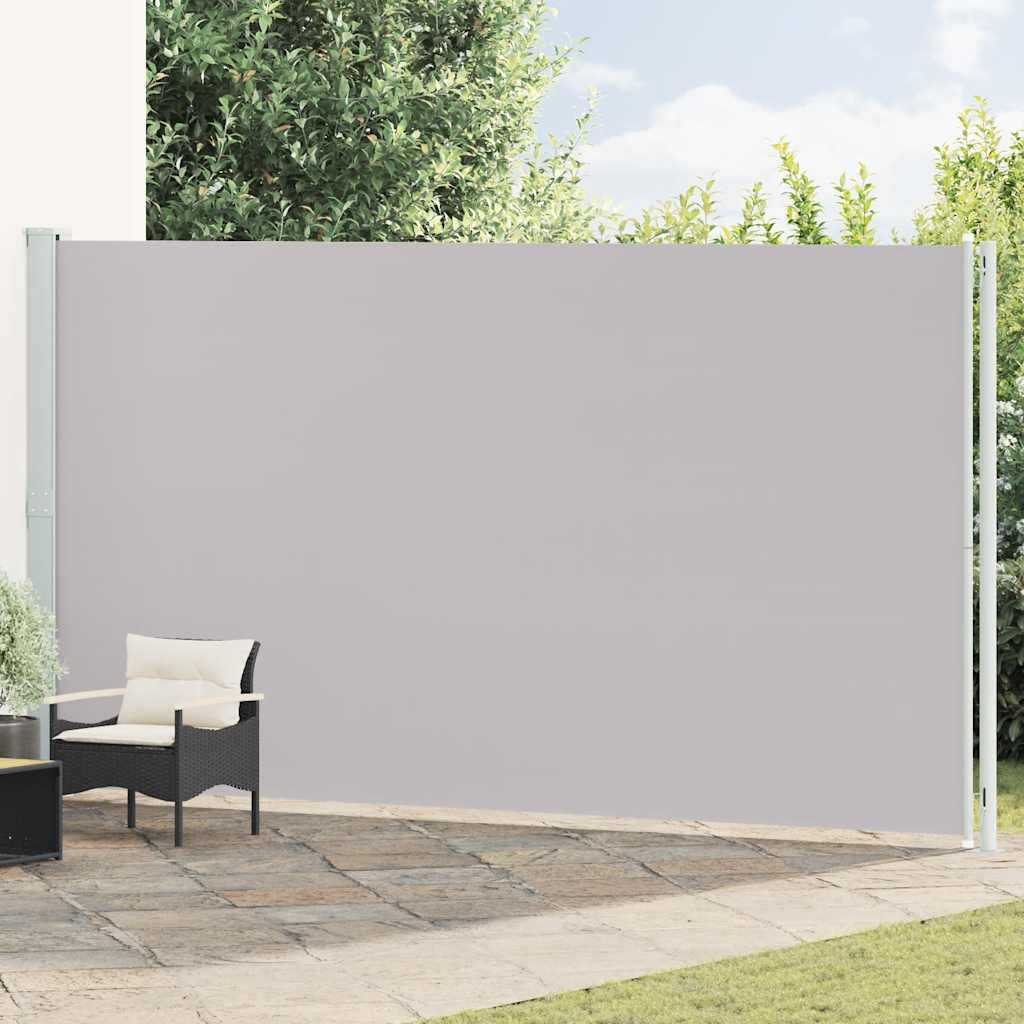 vidaXL パティオ用 引き込み式サイドオーニング 220x614cm グレー