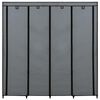 vidaXL ワードローブ コンパートメント4点＆吊り下げ棒付き 175x45x170cm グレー
