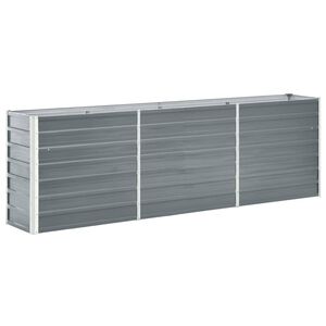vidaXL ガーデンレイズドベッド 240x40x77cm 亜鉛メッキ鋼 グレー