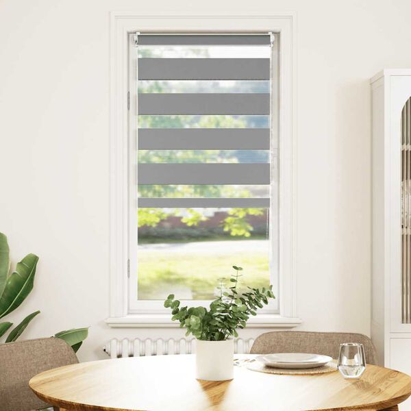 vidaXL ゼブラブラインド 80.9x150 cm 生地幅 76.7 cm グレー