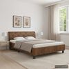 vidaXL ベッドフレーム ブラウン スエード調 合成皮革製 140x200cm