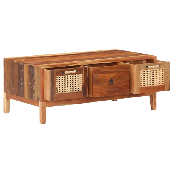 vidaXL コーヒーテーブル 100x50x40cm 無垢の再生木材