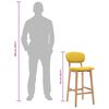 vidaXL バースツール 2点 マスタードイエロー 布製