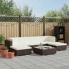 vidaXL ガーデンラウンジ7点セット クッション付き ポリラタン製 ブラウン