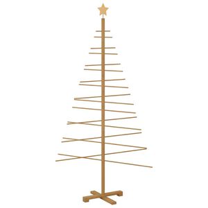 vidaXL 木製クリスマスツリー スタンド付き ブラウン 180 cm bamboo
