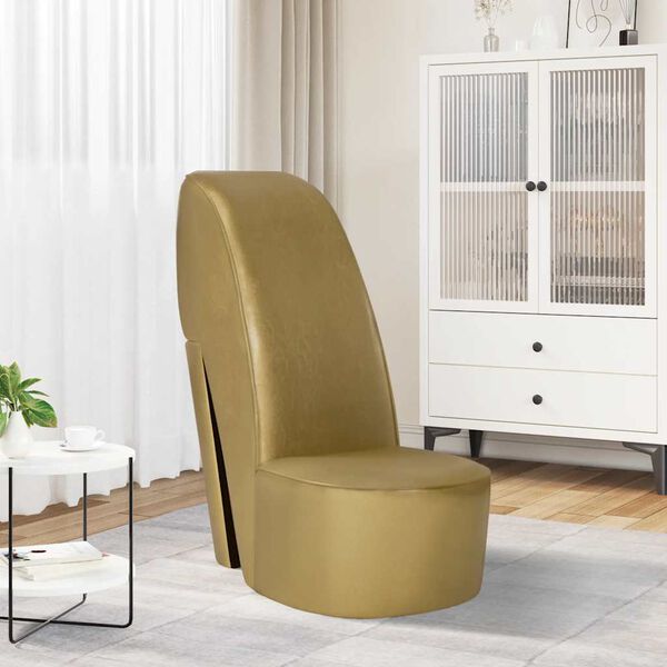 vidaXL ハイヒール型チェア ゴールド 合成皮革製