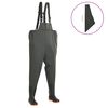 vidaXL ウェーディングパンツ ブーツ付き グリーン サイズ42