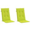 vidaXL ガーデンハイバックチェア クッション 2点 ブライトグリーン 120x50x3 cm ファブリック