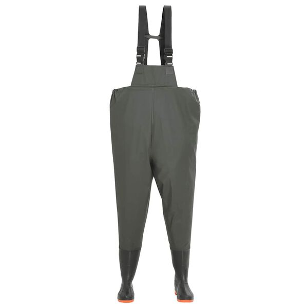 vidaXL ウェーディングパンツ ブーツ付き グリーン サイズ41