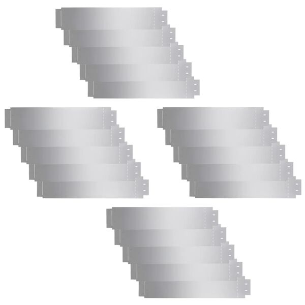 vidaXL 芝生フェンス 20点セット 亜鉛メッキ鋼製 100x20cm