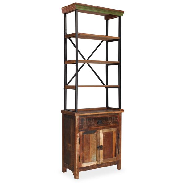 vidaXL サイドボード 棚付き 65x30x180cm 無垢の再生木材