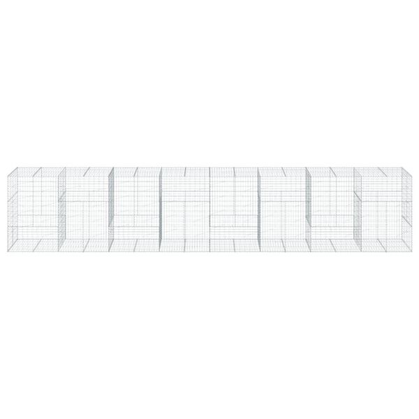 vidaXL 蛇籠バスケット カバー付き 800x100x150cm 亜鉛メッキ鉄