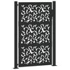 vidaXL ガーデンゲート ブラック 100x150cm スチール製 リーフデザイン