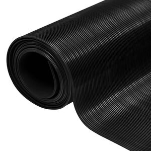 vidaXL フロアマット ブラック 1 x 5 m 天然ゴム
