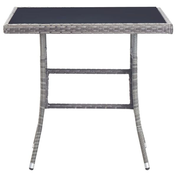 vidaXL 屋外ダイニング5点セット クッション付き ポリラタン製 グレー