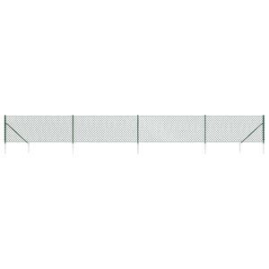 vidaXL 金網フェンス スパイクアンカー付き グリーン 1x10 m