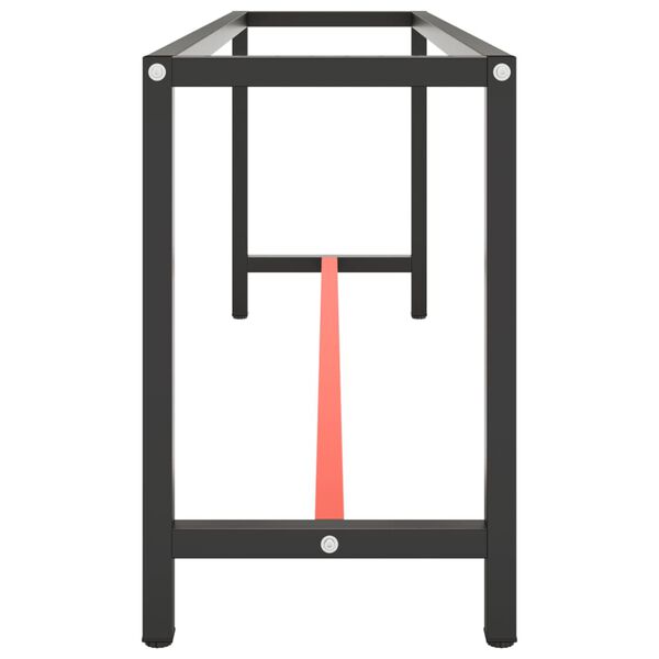 vidaXL ワークベンチフレーム マットブラック＆マットレッド 210x50x79 cm メタル