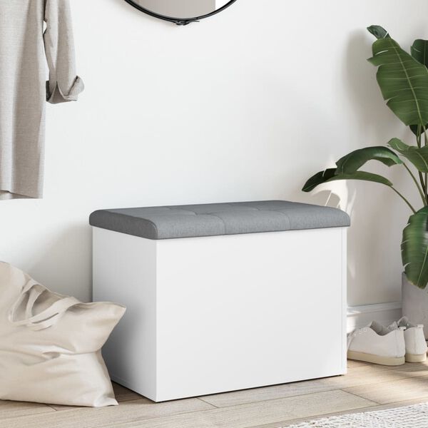 vidaXL 収納ベンチ ホワイト 62x42x45 cm エンジニアードウッド