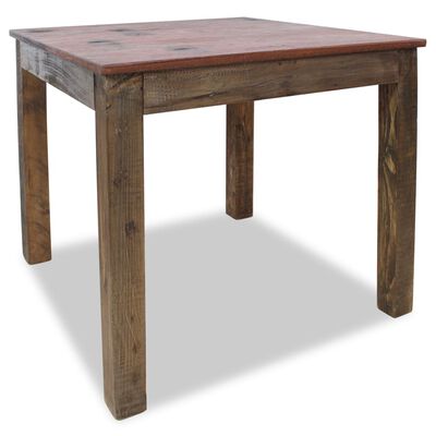 vidaXL ダイニングテーブル 無垢 再生木材 82x80x76cm