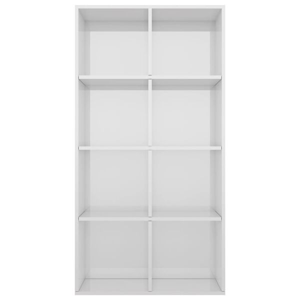 vidaXL ブックキャビネット/サイドボード ハイグロスホワイト 66x30x130cm エンジニアリングウッド