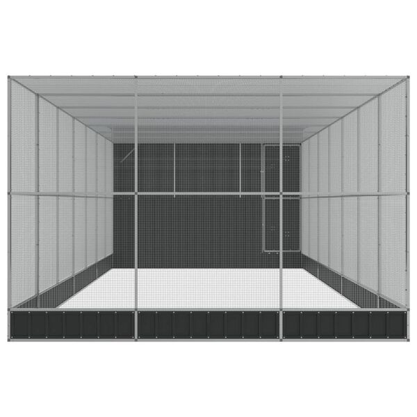 vidaXL 拡張式鳥小屋 シルバー 911x303x216 cm スチール製