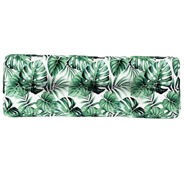 vidaXL パレットクッション リーフ柄 120x40x12 cm ファブリック