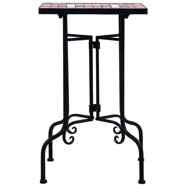 vidaXL モザイクサイドテーブル テラコッタ＆ホワイト セラミック製