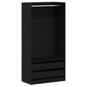 vidaXL ワードローブ ブラックオーク 100 x 50 x 200 cm エンジニアードウッド