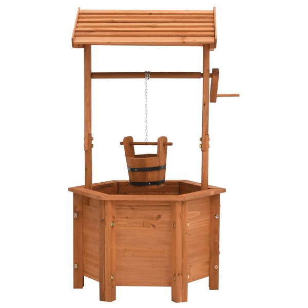 vidaXL ガーデンプランター 願い井戸 40x40x84cm モミ材