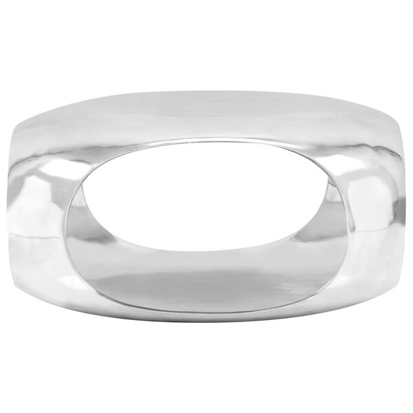 vidaXL コーヒーテーブル アルミ鋳物 70x70x32cm シルバー