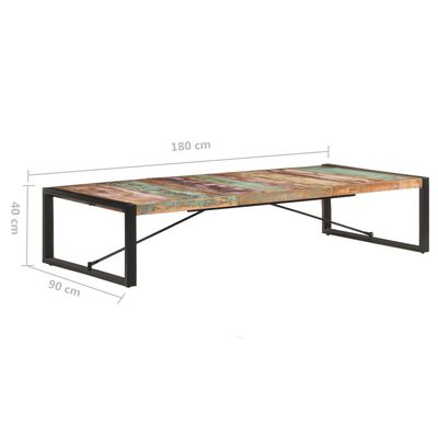 vidaXL コーヒーテーブル 180x90x40cm 無垢の再生木材