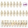vidaXL クリスマス松ぼっくりボール 40 個 LED gold 4 x 9 cm プラスチック