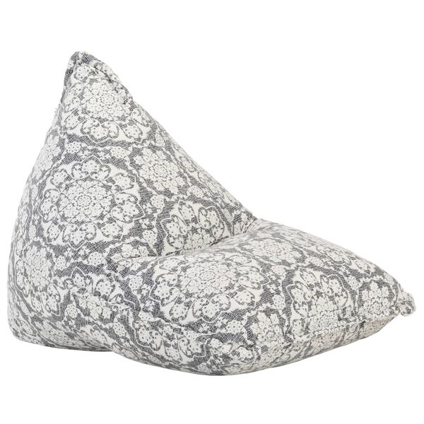 vidaXL ビーズクッション ソファ ライトグレー 布製 パッチワーク