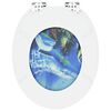 vidaXL トイレ便座2点セット ソフトクローズ式ふた付き MDF材 ドルフィンデザイン