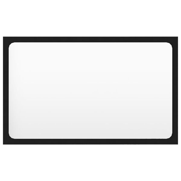 vidaXL バスルーム ミラー ブラック 60x1.5x37cm パーティクルボード