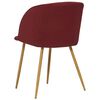 vidaXL ダイニングチェア 2点 ワインレッド 布製