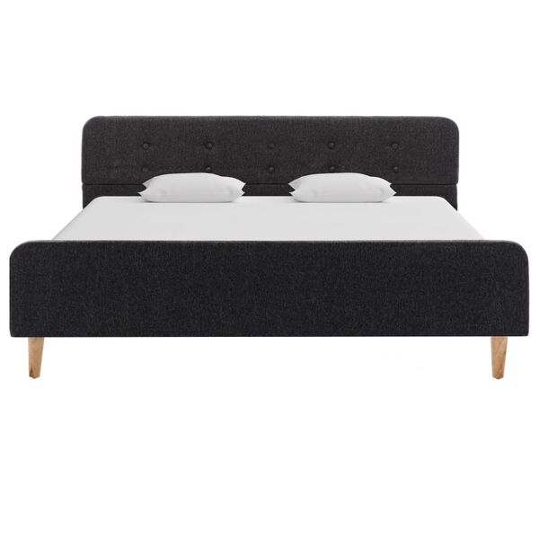 vidaXL ベッドフレーム ダークグレー 麻布製 160x200cm