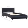 vidaXL ベッドフレーム LEDライト付き ブラック 合成皮革製 100x200cm