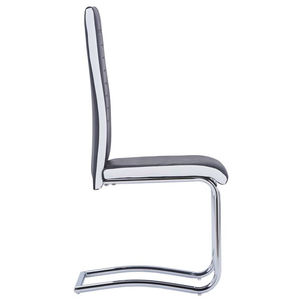 vidaXL カンチレバーダイニングチェア 2点 ブラック 合成皮革製