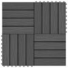 vidaXL デッキタイル ディープエンボス加工 11点 WPC 30x30 cm 1m2 ブラック