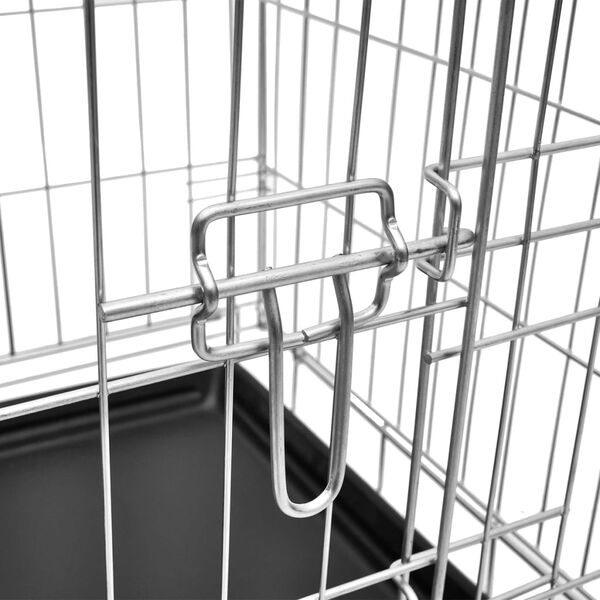 vidaXL 折りたたみ式ドッグベンチ 金属製 XXL