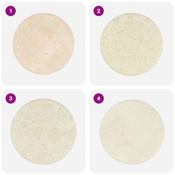 vidaXL テーブルトップ 直径60x2.5cm 大理石 クリーム