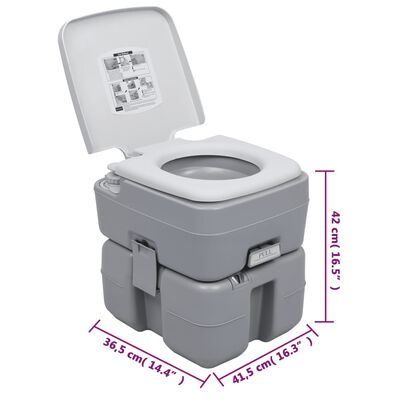 vidaXL ポータブルキャンプ用トイレ＆手洗いスタンドセット