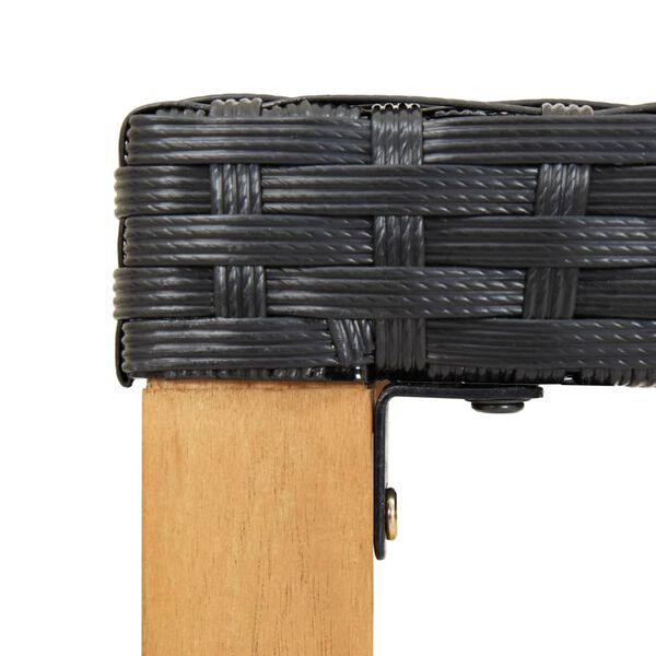 vidaXL ガーデンベンチ 120cm ブラック ポリラタン＆アカシア無垢材