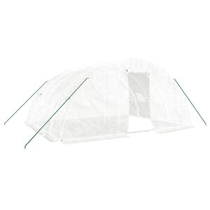 vidaXL スチールフレーム温室（白）20㎡ 5x4x2.3m
