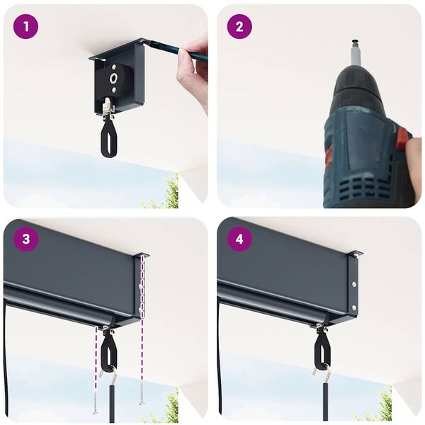 vidaXL 屋外用ローラーブラインド 160x250cm ブルー＆ホワイト