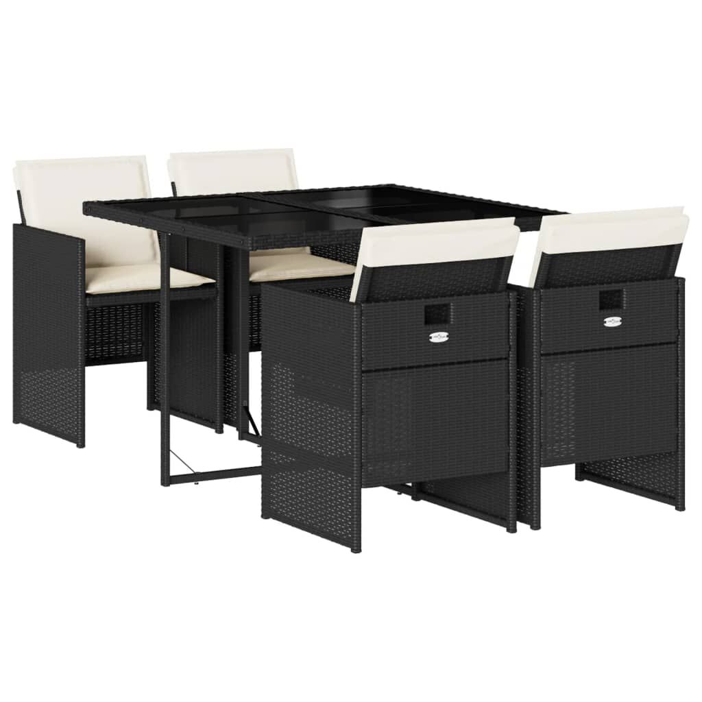 vidaXL ガーデンダイニングセット 9点 クッション付き グレー ポリラタン製