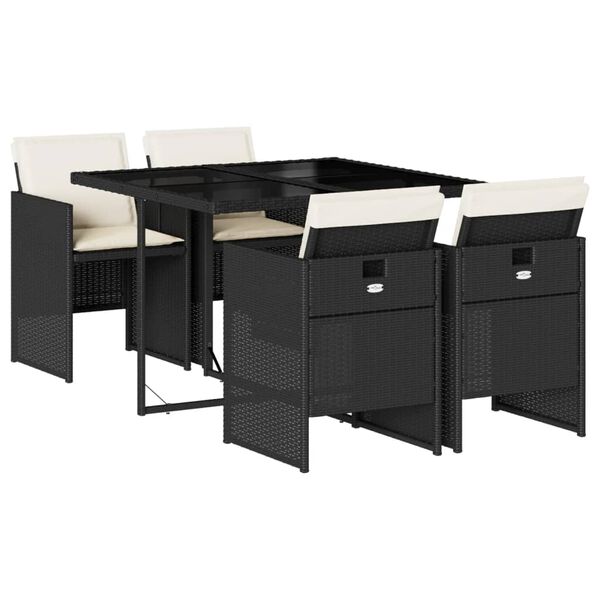 vidaXL ガーデンダイニングセット 9点 クッション付き グレー ポリラタン製