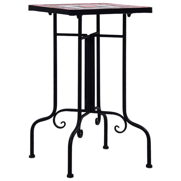 vidaXL モザイクサイドテーブル テラコッタ＆ホワイト セラミック製