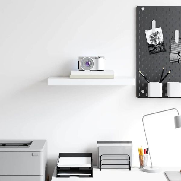 vidaXL フローティングウォールシェルフ ホワイト 50x23x3.8cm MDF